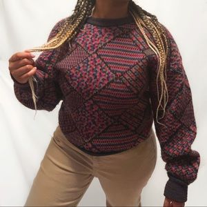 Vintage Multi-Color Patterned Sweater